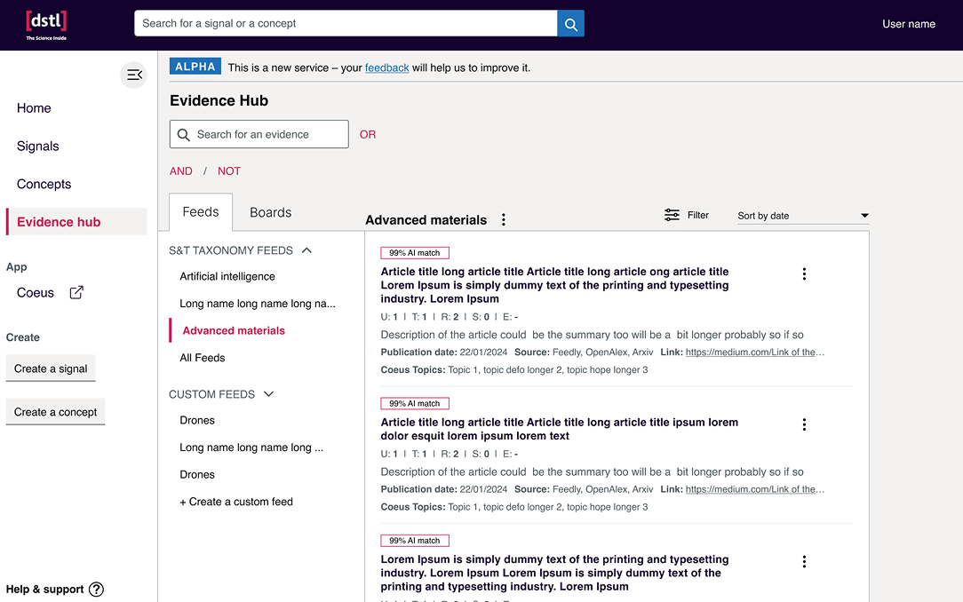 DiscoverY platform interface