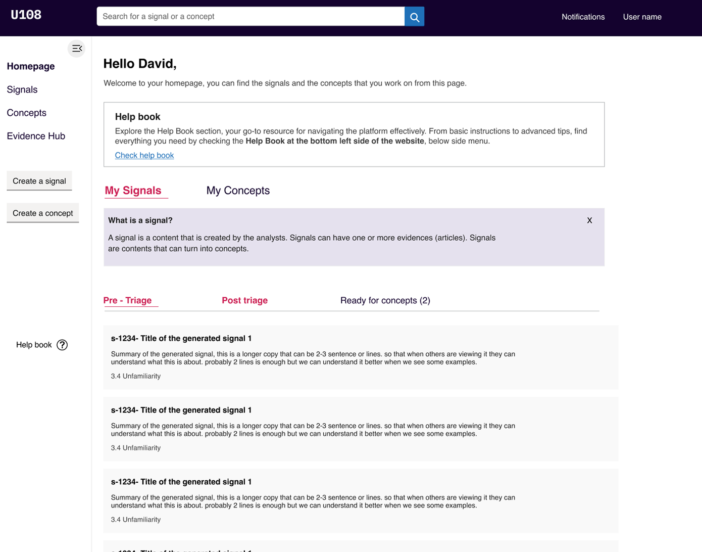 DiscoverY UI — workflow management view